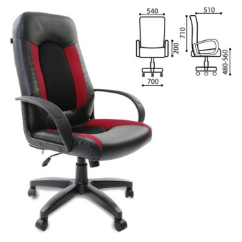 Кресло офисное BRABIX Strike EX-525 (черно-красный) в Жуланке - zhulanka.mebel54.com | фото