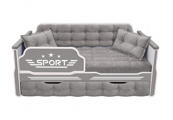 Кровать 170 серии Спорт 1 ящик 45 Серый (подушки) в Жуланке - zhulanka.mebel54.com | фото