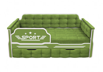 Кровать 170 серии Спорт 2 ящика 76 Зелёный (мягкие боковые накладки) в Жуланке - zhulanka.mebel54.com | фото