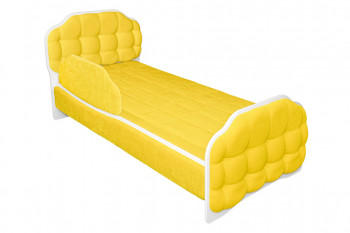 Кровать 180 Атлет 74 жёлтый (мягкий бортик) в Жуланке - zhulanka.mebel54.com | фото