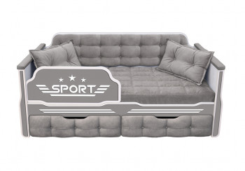 Кровать 190 серии Спорт 2 ящика 45 Серый (подушки) в Жуланке - zhulanka.mebel54.com | фото