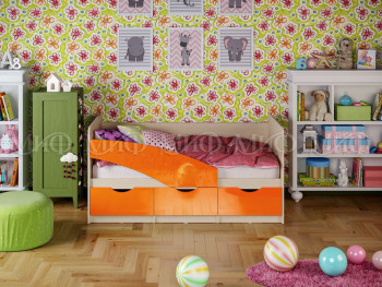 Кровать Бабочки 1,8м (Оранжевый металлик) в Жуланке - zhulanka.mebel54.com | фото