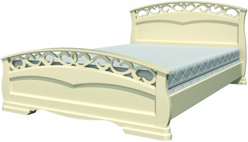 Кровать Грация-1 из массива сосны 1600*2000 Слоновая кость в Жуланке - zhulanka.mebel54.com | фото
