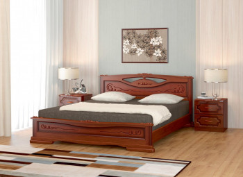 Кровать Карина-7 из массива сосны 1400*2000 Орех в Жуланке - zhulanka.mebel54.com | фото