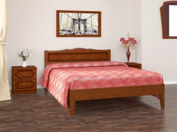 Кровать Карина-7 из массива сосны 1600*2000 Орех в Жуланке - zhulanka.mebel54.com | фото
