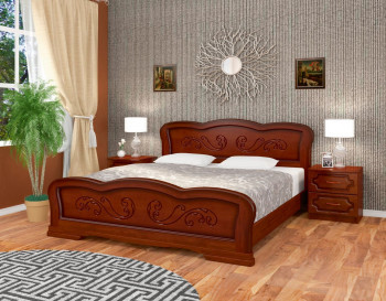 Кровать Карина-8 из массива сосны 1400*2000 Орех в Жуланке - zhulanka.mebel54.com | фото