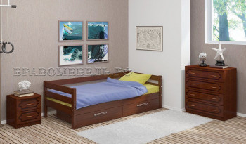 Кровать одинарная ГЛОРИЯ из массива сосны  900*2000 (Орех) в Жуланке - zhulanka.mebel54.com | фото