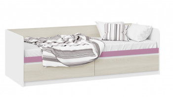 Кровать «Сканди» с 2 ящиками Дуб Гарден/Белый/Лиловый в Жуланке - zhulanka.mebel54.com | фото