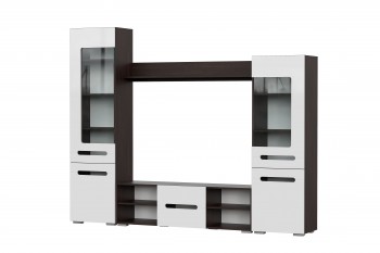 Мебель для гостиной МГС 6 (Исполнение 1/Венге/Белый глянец) в Жуланке - zhulanka.mebel54.com | фото