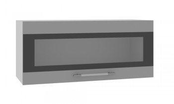 Норд ШВГС 800 Шкаф верхний горизонтальный со стеклом (Софт черный/корпус Белый) в Жуланке - zhulanka.mebel54.com | фото
