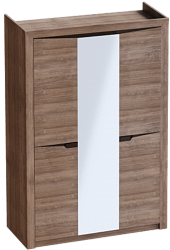 Шкаф трехдверный Соренто Дуб стирлинг/Кофе структурный матовый в Жуланке - zhulanka.mebel54.com | фото