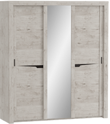Шкаф трехдверный Соренто с раздвижными дверями Дуб бонифаций/Кофе структурный матовый в Жуланке - zhulanka.mebel54.com | фото