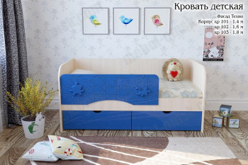 Техно Кровать детская 2 ящика 1.8 Синий глянец в Жуланке - zhulanka.mebel54.com | фото